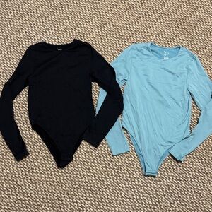 a new day Black and Light Blue Bodysuits